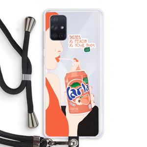 CaseCompany Peach please!: Samsung Galaxy A71 Transparant Hoesje met koord