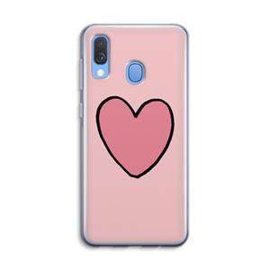 CaseCompany Hartje: Samsung Galaxy A40 Transparant Hoesje