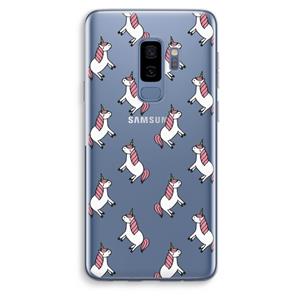 CaseCompany Eenhoorns overal: Samsung Galaxy S9 Plus Transparant Hoesje