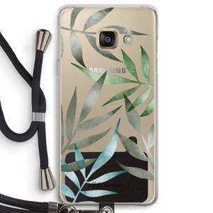 CaseCompany Tropical watercolor leaves: Samsung Galaxy A3 (2016) Transparant Hoesje met koord