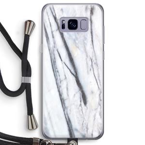CaseCompany Gestreepte marmer: Samsung Galaxy S8 Transparant Hoesje met koord