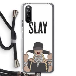 CaseCompany Slay All Day: Sony Sony Xperia 10 III Transparant Hoesje met koord