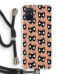 CaseCompany Kat: Samsung Galaxy A71 Transparant Hoesje met koord