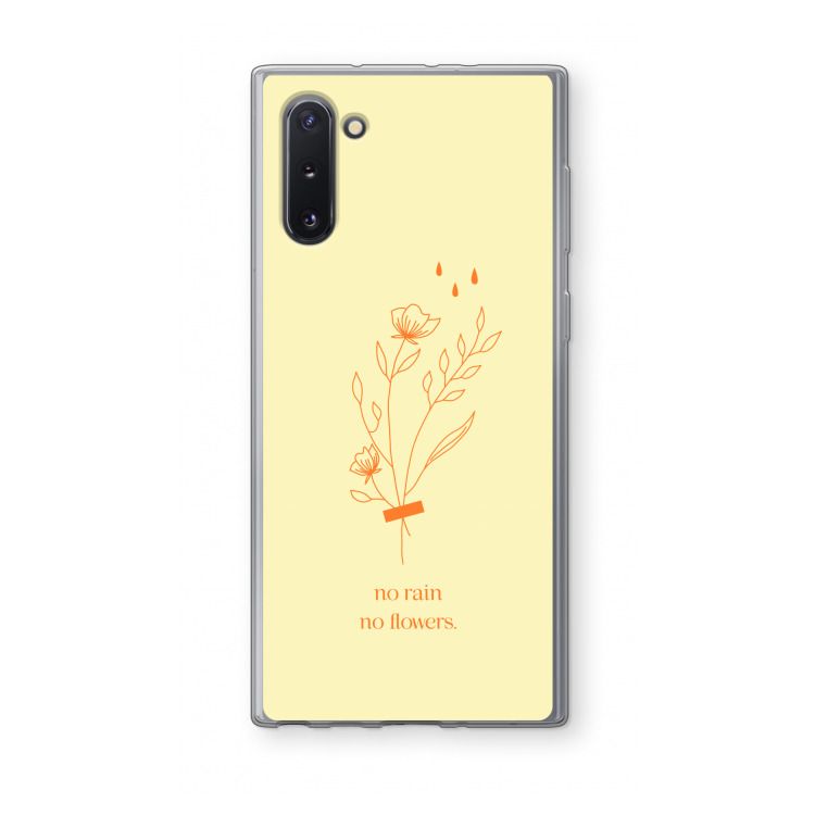 CaseCompany No rain no flowers: Samsung Galaxy Note 10 Transparant Hoesje