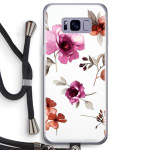 CaseCompany Geschilderde bloemen: Samsung Galaxy S8 Transparant Hoesje met koord