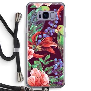 CaseCompany Papegaaien: Samsung Galaxy S8 Transparant Hoesje met koord