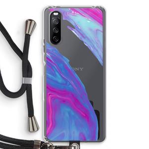CaseCompany Zweverige regenboog: Sony Sony Xperia 10 III Transparant Hoesje met koord