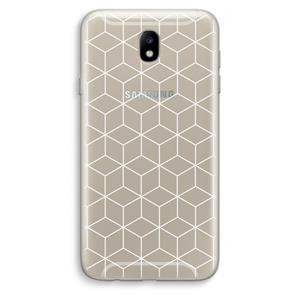 CaseCompany Zwart-witte kubussen: Samsung Galaxy J7 (2017) Transparant Hoesje