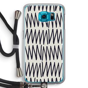 CaseCompany Marrakech Zigzag: Samsung Galaxy S6 Transparant Hoesje met koord