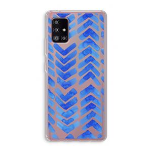 CaseCompany Blauwe pijlen: Samsung Galaxy A51 5G Transparant Hoesje