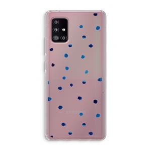 CaseCompany Blauwe stippen: Samsung Galaxy A51 5G Transparant Hoesje