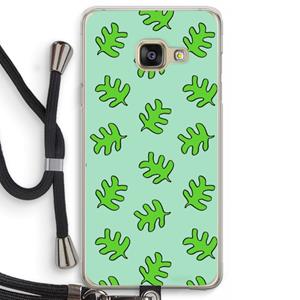 CaseCompany Groene blaadjes: Samsung Galaxy A3 (2016) Transparant Hoesje met koord