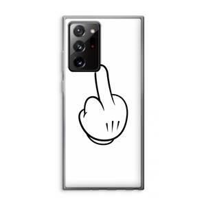 CaseCompany Middle finger white: Samsung Galaxy Note 20 Ultra / Note 20 Ultra 5G Transparant Hoesje