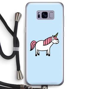 CaseCompany Eenhoorn: Samsung Galaxy S8 Transparant Hoesje met koord