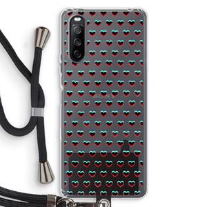 CaseCompany Hartjes: Sony Sony Xperia 10 III Transparant Hoesje met koord