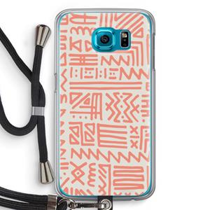 CaseCompany Marrakech Pink: Samsung Galaxy S6 Transparant Hoesje met koord