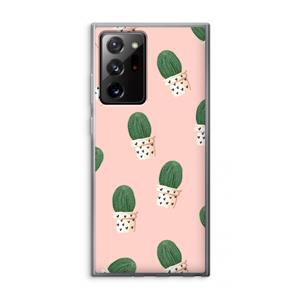 CaseCompany Cactusprint roze: Samsung Galaxy Note 20 Ultra / Note 20 Ultra 5G Transparant Hoesje