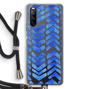 CaseCompany Blauwe pijlen: Sony Sony Xperia 10 III Transparant Hoesje met koord