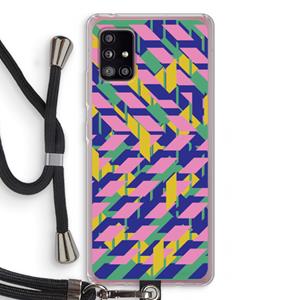 CaseCompany Skew Blush 1: Samsung Galaxy A51 5G Transparant Hoesje met koord