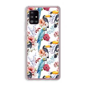 CaseCompany Bloemen tukan: Samsung Galaxy A51 5G Transparant Hoesje