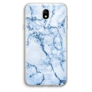 CaseCompany Blauw marmer: Samsung Galaxy J7 (2017) Transparant Hoesje