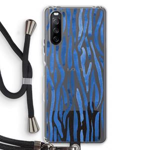 CaseCompany Blauwe nerven: Sony Sony Xperia 10 III Transparant Hoesje met koord