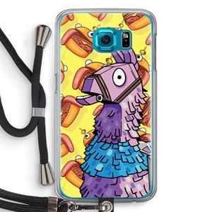CaseCompany Loot Burger: Samsung Galaxy S6 Transparant Hoesje met koord
