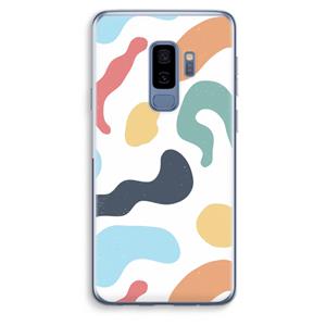 CaseCompany Memphis Shapes Blue: Samsung Galaxy S9 Plus Transparant Hoesje