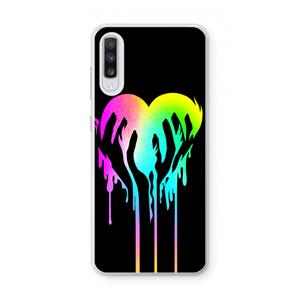 CaseCompany Hold My Heart: Samsung Galaxy A70 Transparant Hoesje
