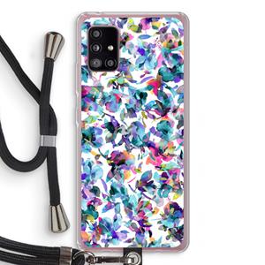 CaseCompany Hibiscus Flowers: Samsung Galaxy A51 5G Transparant Hoesje met koord