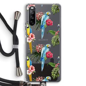 CaseCompany Kleurrijke papegaaien: Sony Sony Xperia 10 III Transparant Hoesje met koord