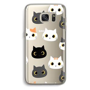 CaseCompany Katten: Samsung Galaxy S7 Transparant Hoesje