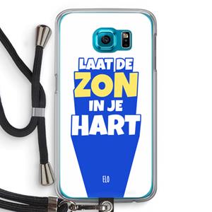 CaseCompany Laat de zon in je hart: Samsung Galaxy S6 Transparant Hoesje met koord