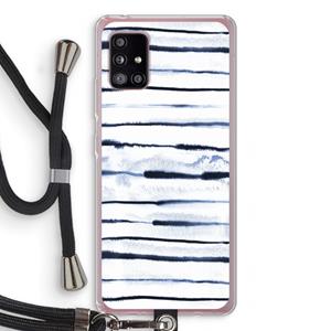 CaseCompany Ink Stripes: Samsung Galaxy A51 5G Transparant Hoesje met koord