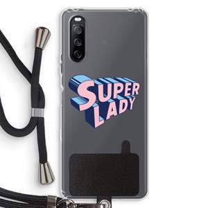 CaseCompany Superlady: Sony Sony Xperia 10 III Transparant Hoesje met koord