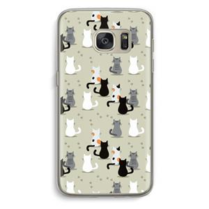 CaseCompany Katten: Samsung Galaxy S7 Transparant Hoesje