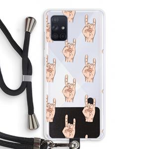 CaseCompany Rock: Samsung Galaxy A71 Transparant Hoesje met koord