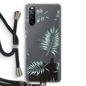 CaseCompany Simple leaves: Sony Sony Xperia 10 III Transparant Hoesje met koord