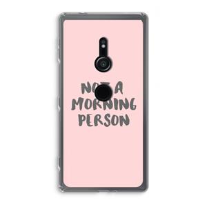 CaseCompany Morning person: Sony Xperia XZ2 Transparant Hoesje