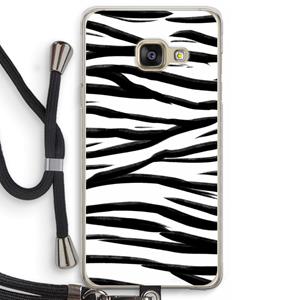 CaseCompany Zebra pattern: Samsung Galaxy A3 (2016) Transparant Hoesje met koord