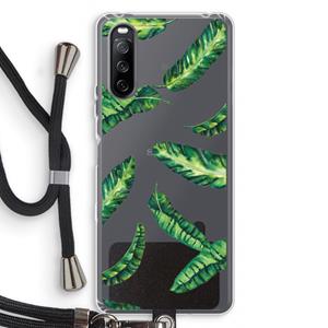 CaseCompany Lange bladeren: Sony Sony Xperia 10 III Transparant Hoesje met koord