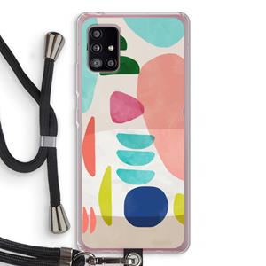 CaseCompany Bold Rounded Shapes: Samsung Galaxy A51 5G Transparant Hoesje met koord