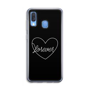 CaseCompany Forever heart black: Samsung Galaxy A40 Transparant Hoesje