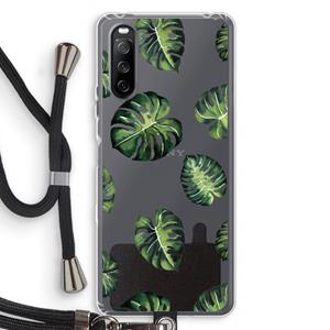 CaseCompany Tropische bladeren: Sony Sony Xperia 10 III Transparant Hoesje met koord