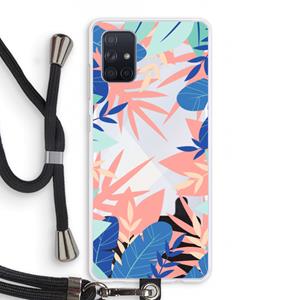 CaseCompany Tropisch: Samsung Galaxy A71 Transparant Hoesje met koord