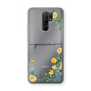 CaseCompany Gele bloemen: Xiaomi Redmi 9 Transparant Hoesje