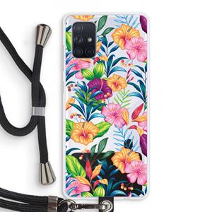 CaseCompany Tropisch 2: Samsung Galaxy A71 Transparant Hoesje met koord