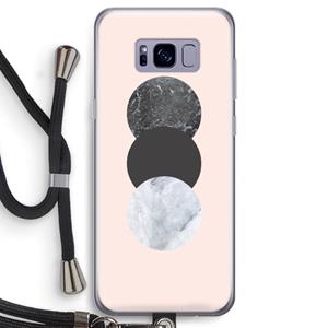 CaseCompany Marmeren cirkels: Samsung Galaxy S8 Transparant Hoesje met koord