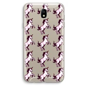 CaseCompany Musketon Unicorn: Samsung Galaxy J7 (2017) Transparant Hoesje