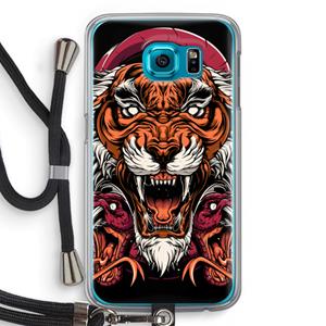 CaseCompany Tiger and Rattlesnakes: Samsung Galaxy S6 Transparant Hoesje met koord